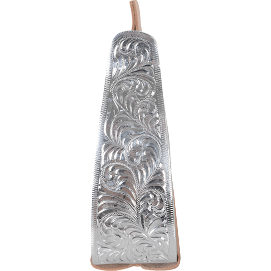 Cashel 2 3/4" Engraved Slanted Stirrups- Silver