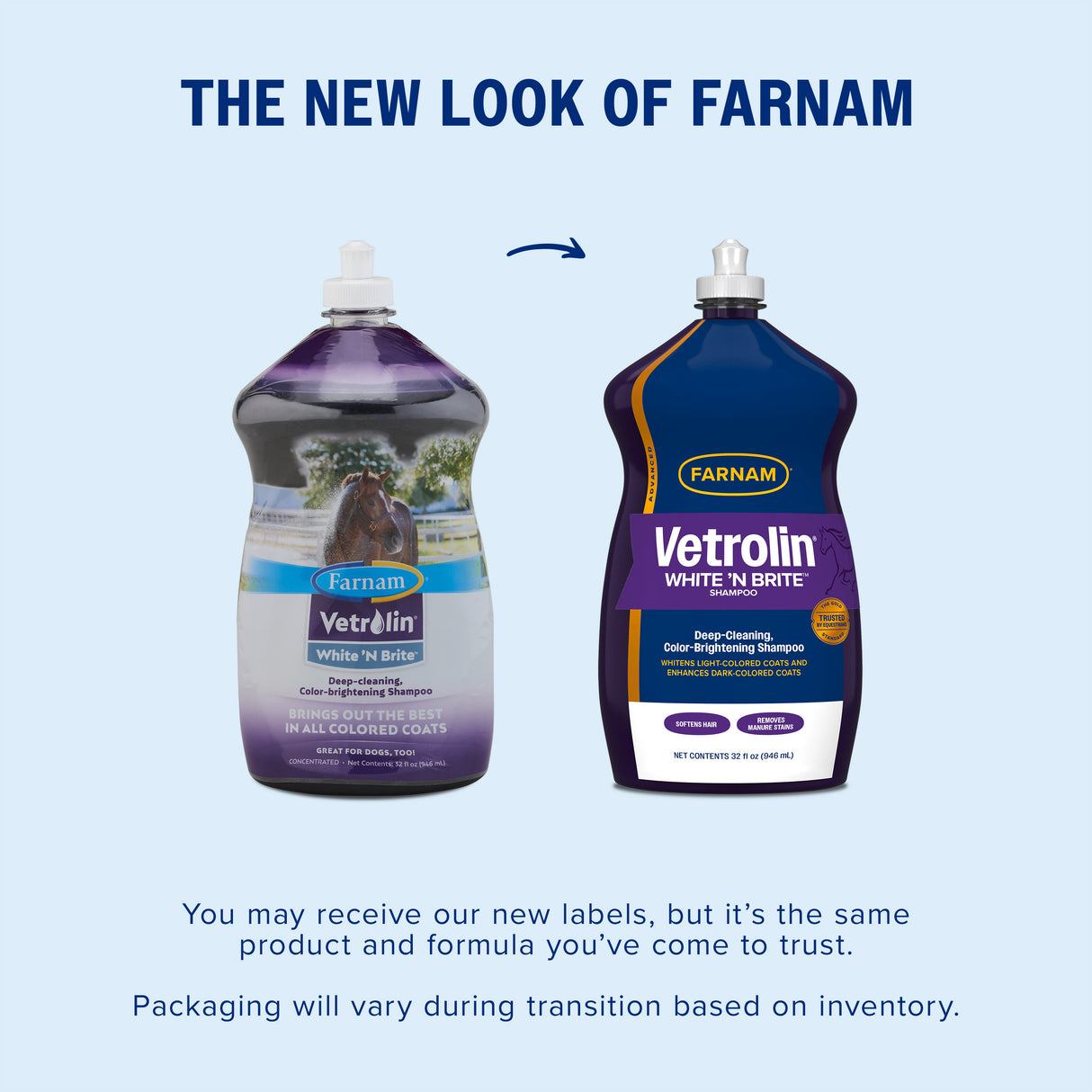 Farnam Vetrolin White 'N Brite Deep-Cleaning Color-Brightening Shampoo- 32oz.