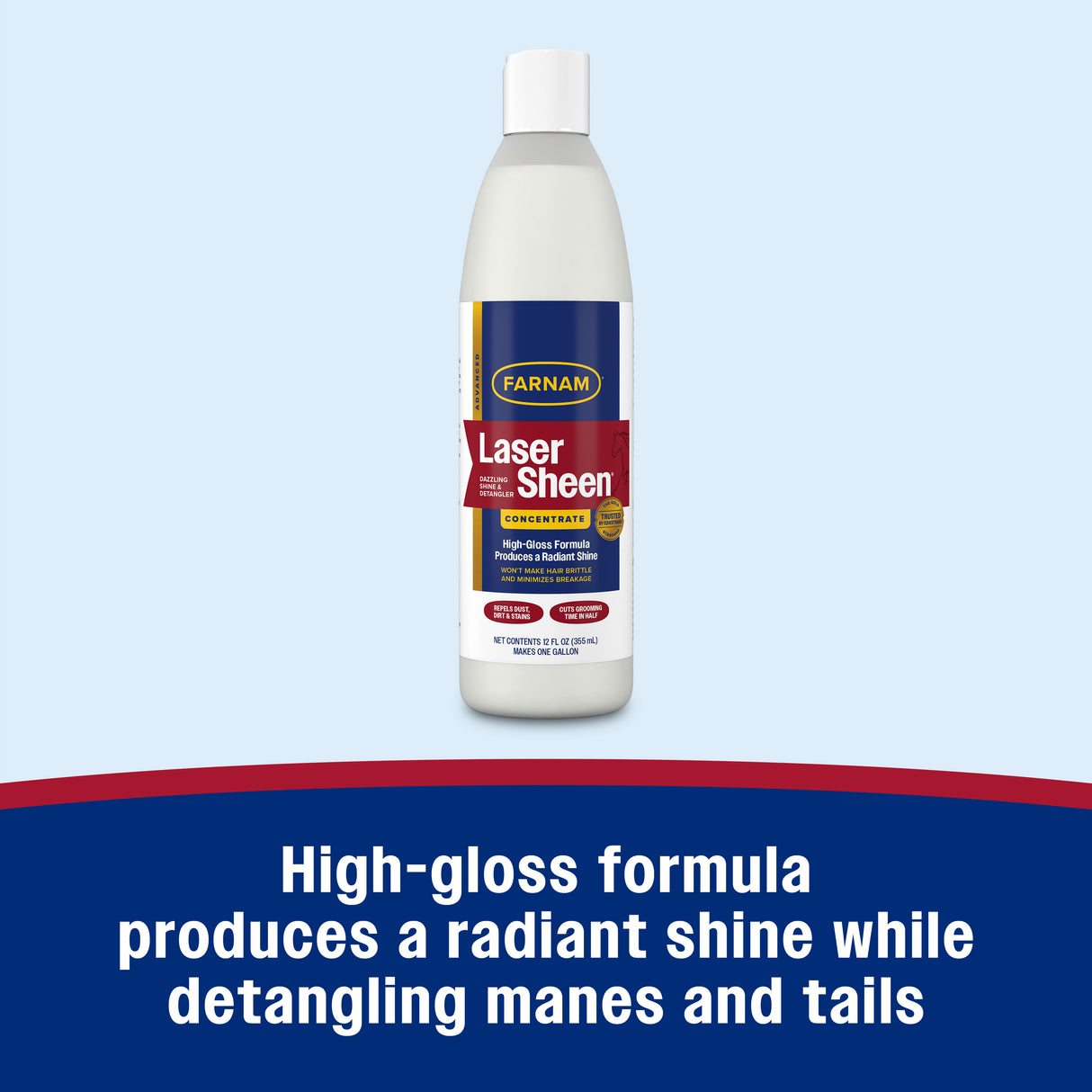Farnam Laser Sheen Dazzling Shine and Detangler Concentrate- 12oz.