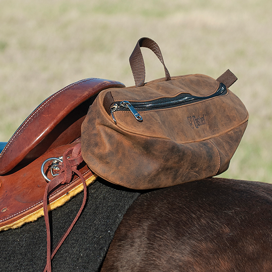 Cashel Distressed Leather Cantle Bag
