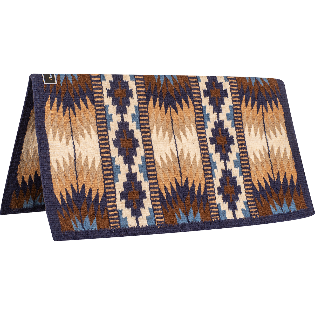 Classic Equine 34"X38" 100% Wool Show Blanket- Indigo/Chestnut