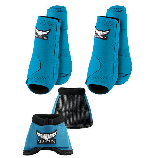 Relentless All Around Front, Hind & Bell Boot Combo Pack Turquoise
