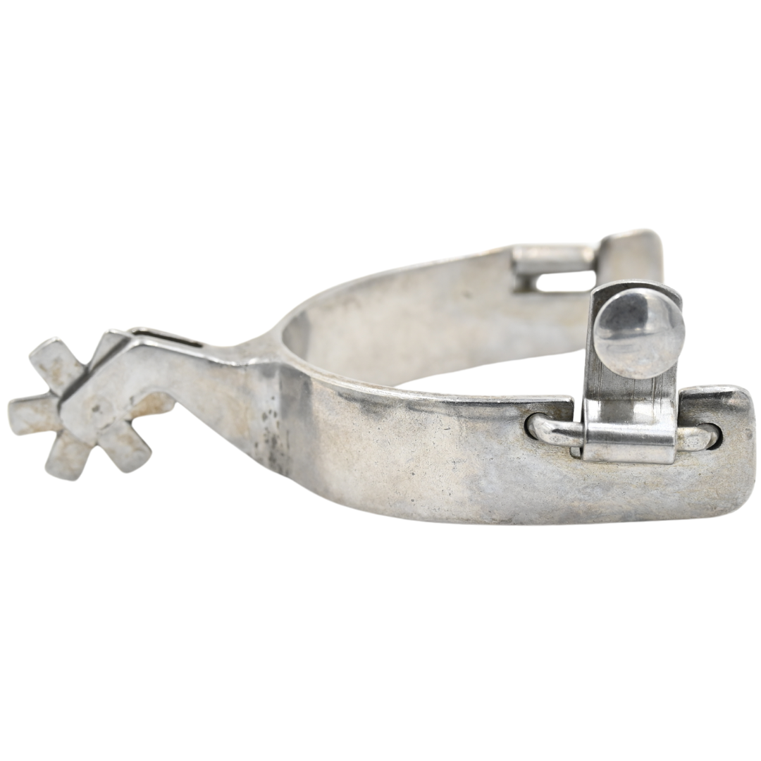 Classic Equine Women's Performance Horse Spurs with Silver and Copper Floral Overlay- 6pt