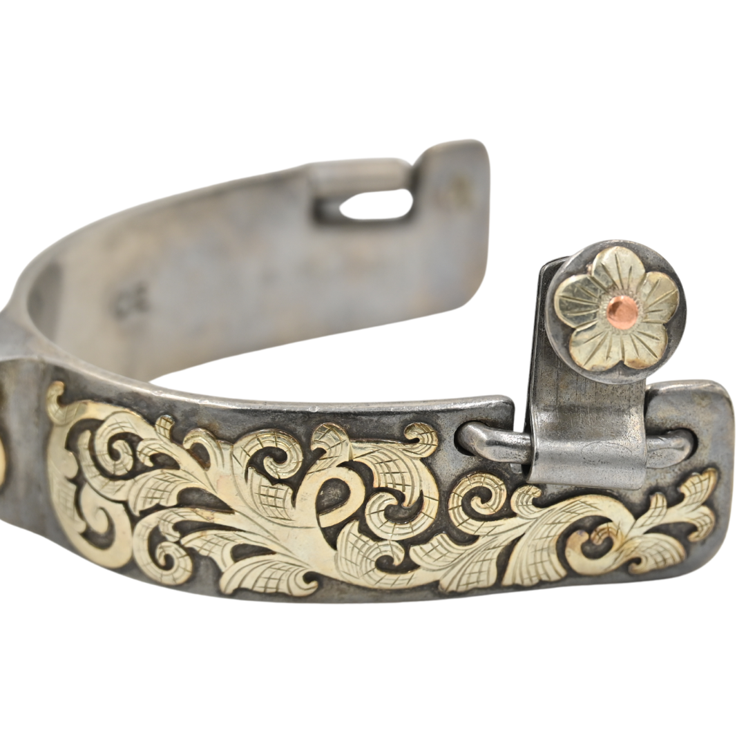 Classic Equine Performance Horse Spurs with Scroll Overlay- 12pt