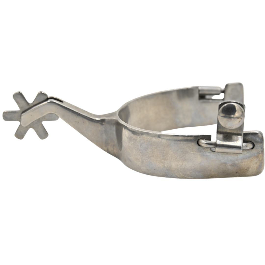 Classic Equine Performance Horse Spurs with Silver Flower Overlay- 6pt