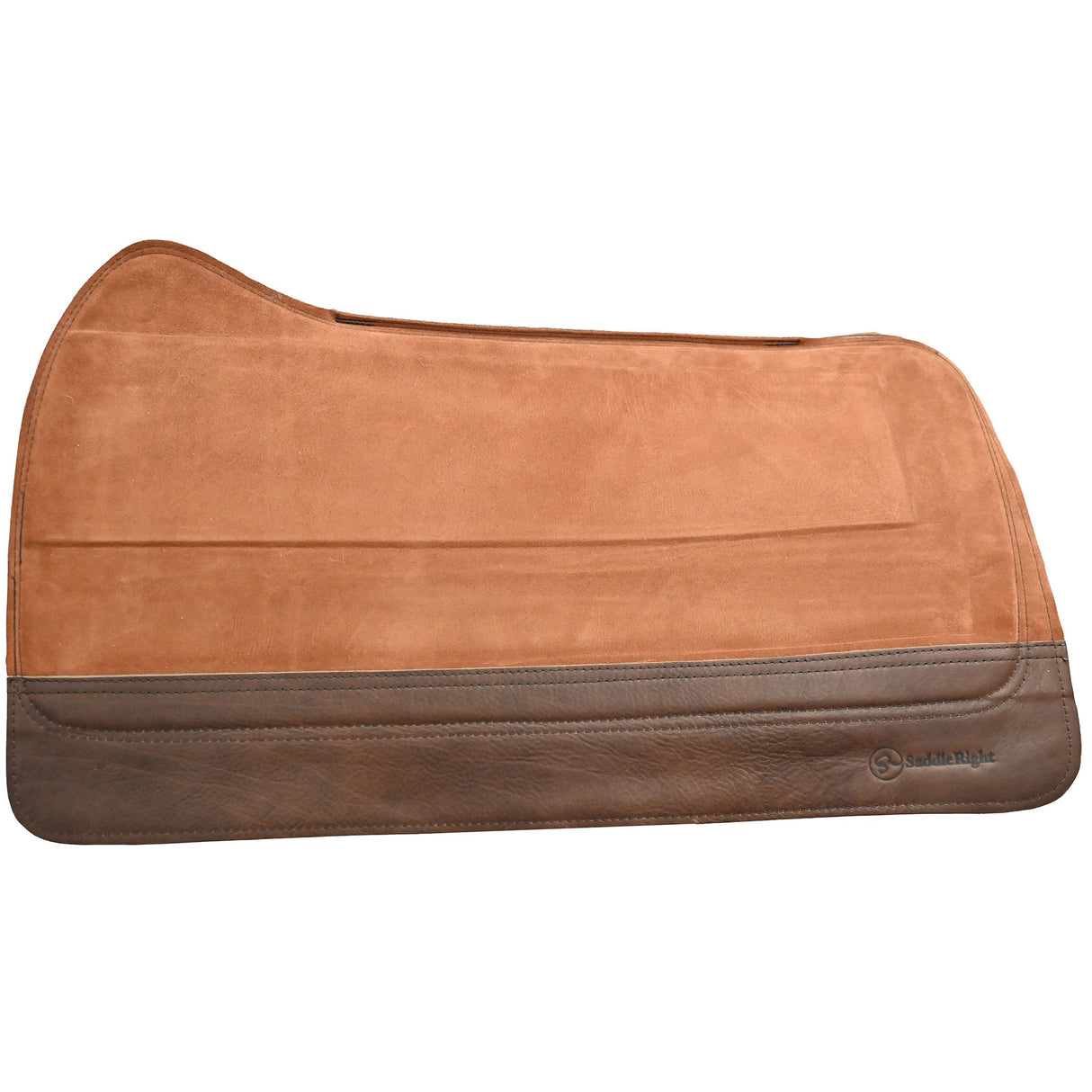 SaddleRight 5/8"Western Deluxe Mahogany Saddle Pad with Chocolate Wear Leathers- 30"x32"