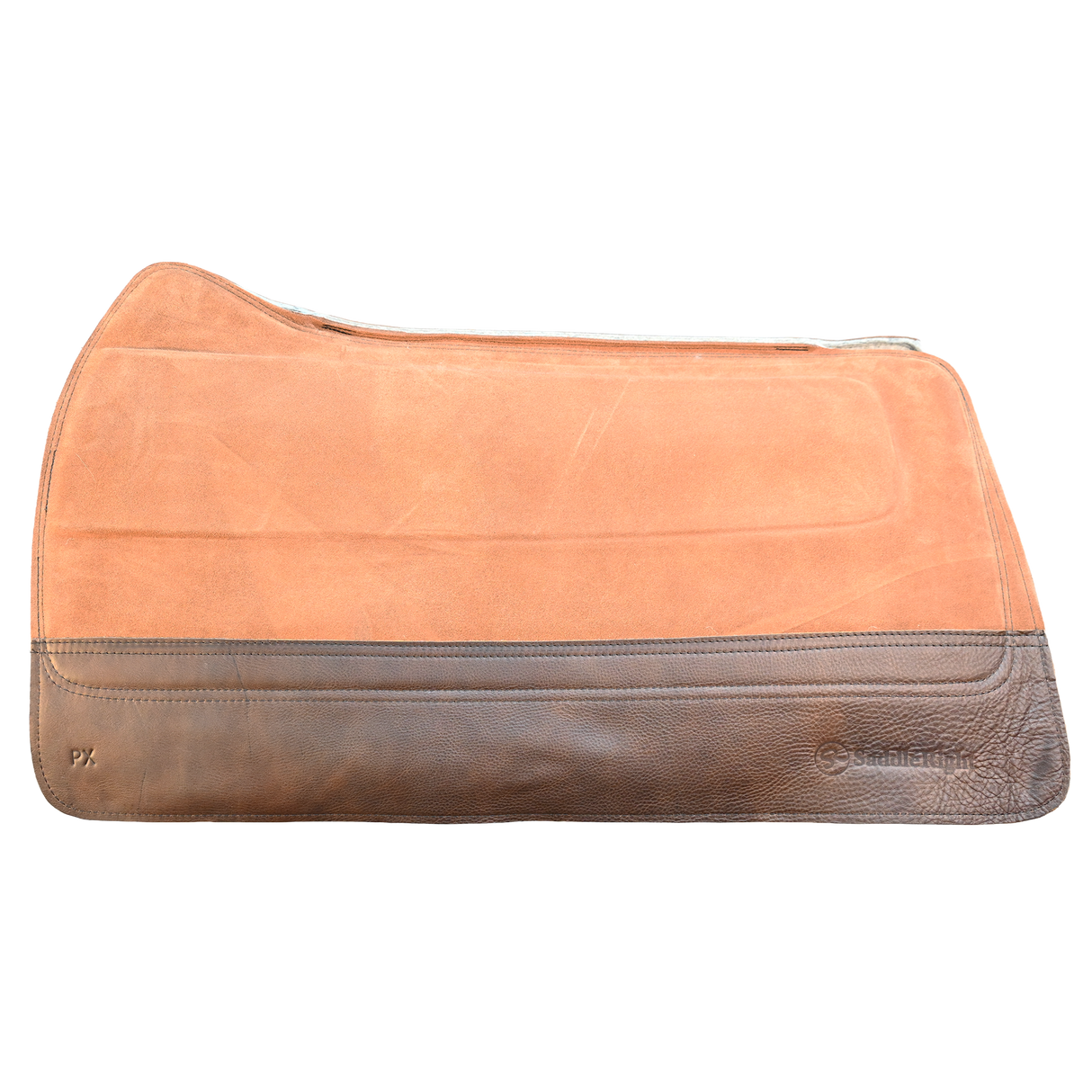 SaddleRight Mahogany Phoenix Legacy Saddle Pad with Chocolate Wear Leathers- 32"x34"