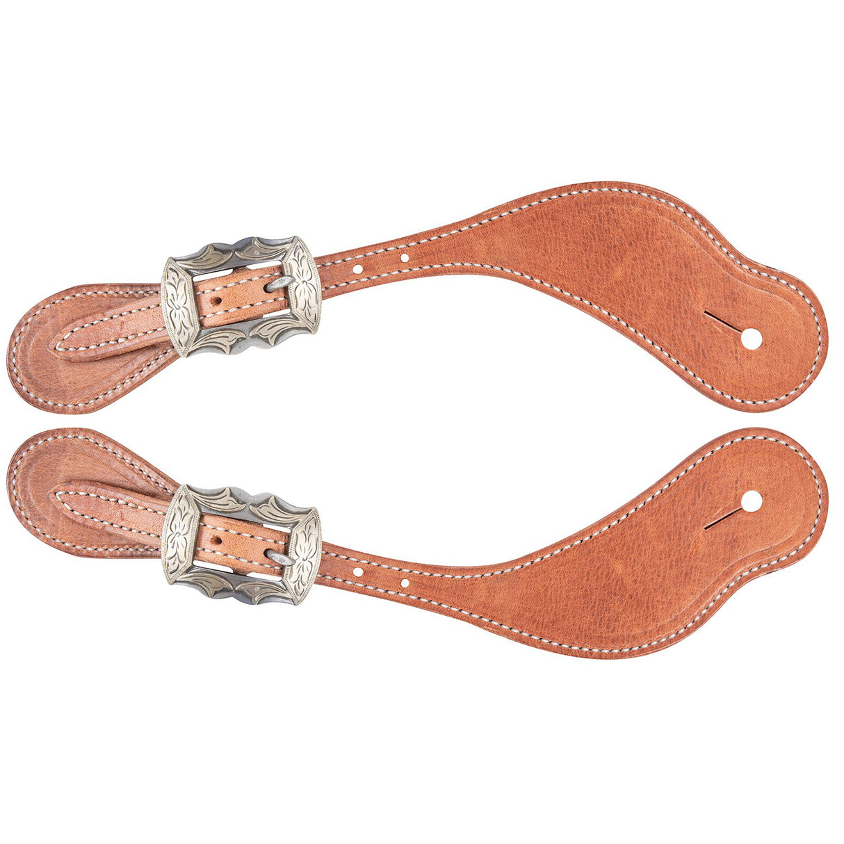 Martin Saddlery Natural Harness Leather Cowboy Spur Straps with Prescott Buckles