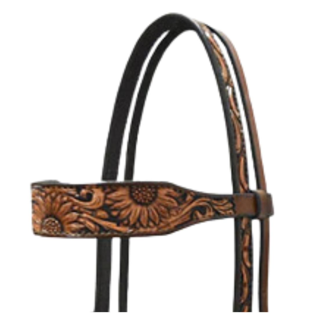 Scott Thomas Saddlery Vintage Sunflower Browband Headstall