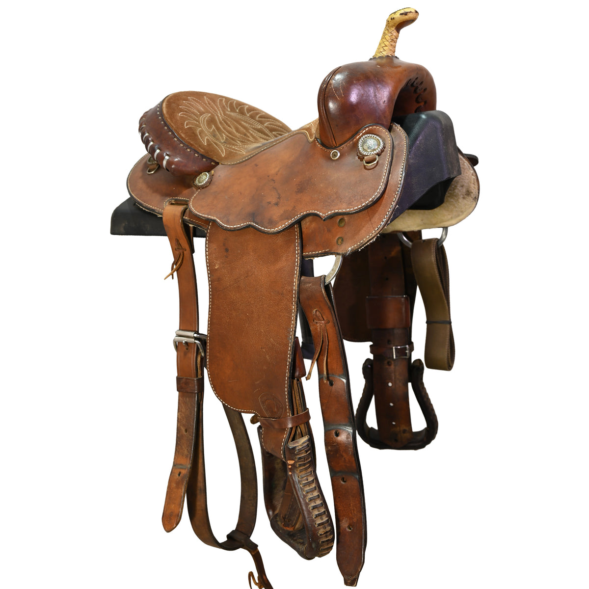 Used 13.5" Hereford Tex Tan Youth Barrel Racing Saddle