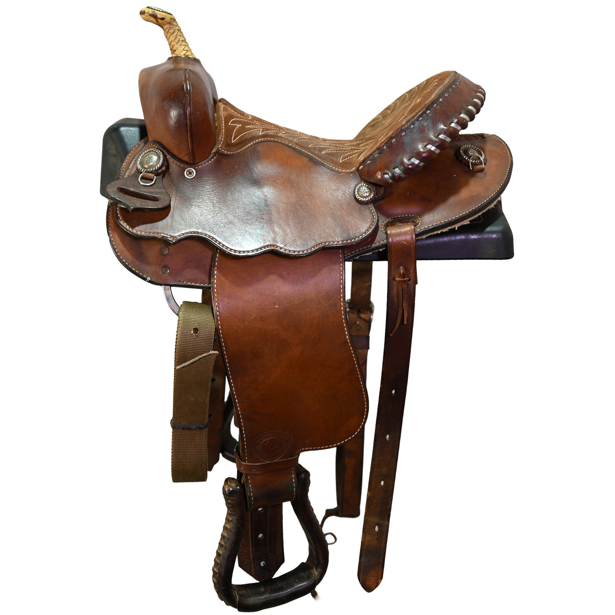 Used 13.5" Hereford Tex Tan Youth Barrel Racing Saddle