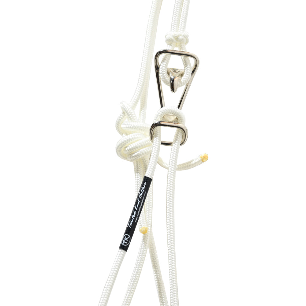 Twisted Knot Halters Easy Off Halter with 10" Lead Rope- White