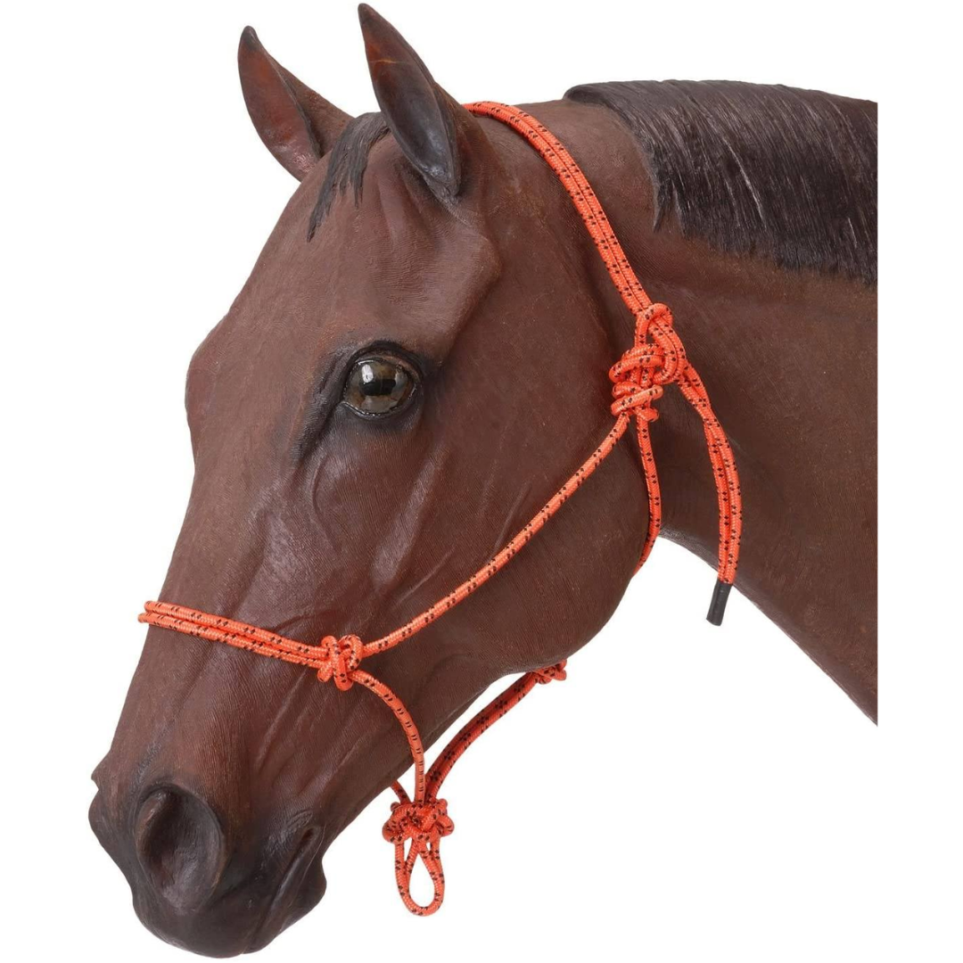 Tough-1 Poly Rope Tied Halter with 10' Lead- Orange
