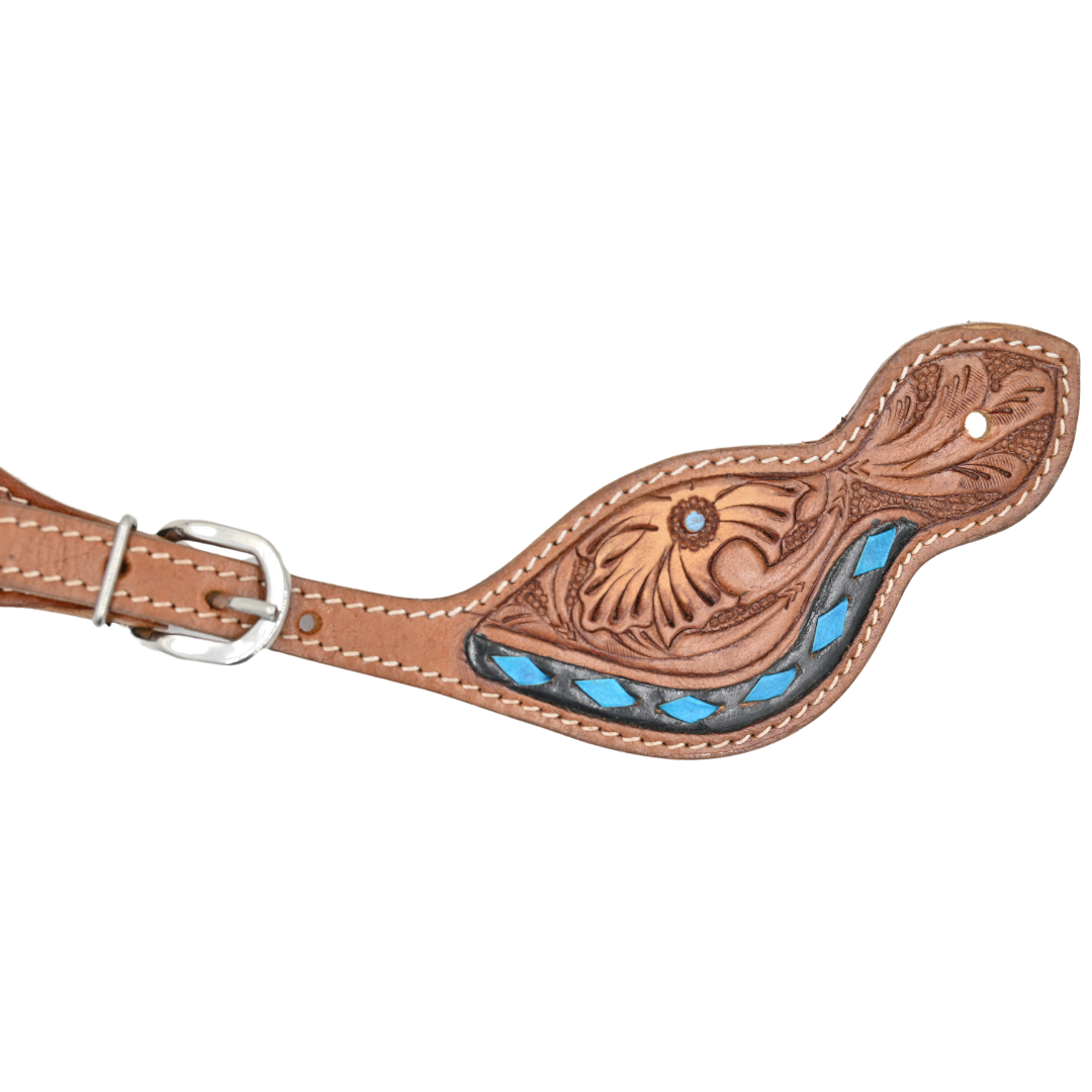Tough 1 Turquoise Buckstitch Spur Straps