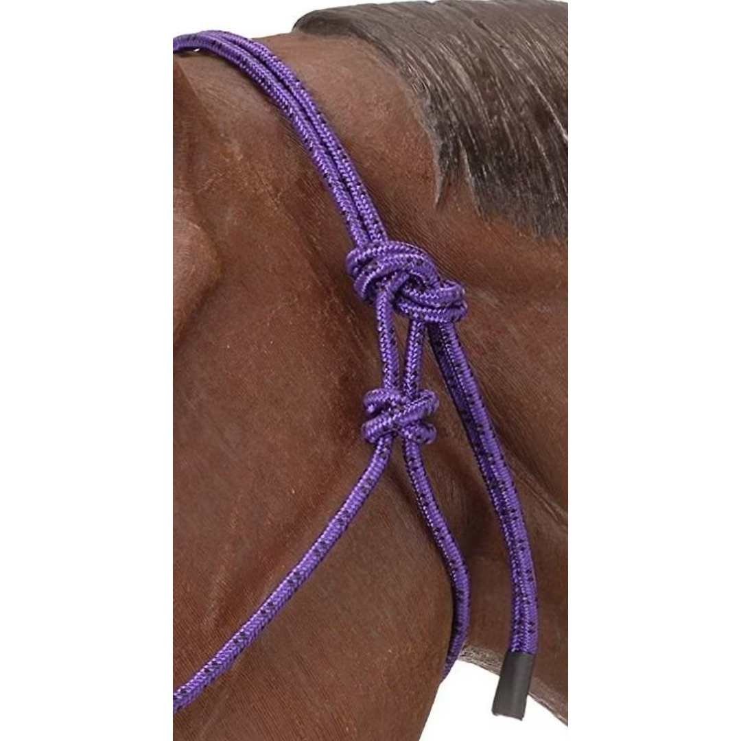 Tough 1 Purple Poly Rope Halter with Lead Rope - Purple