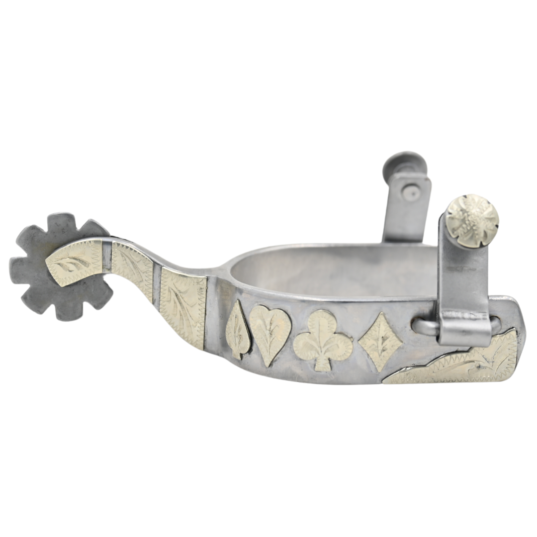 Tough 1 Sweet Iron Spurs with Poker Suits Design