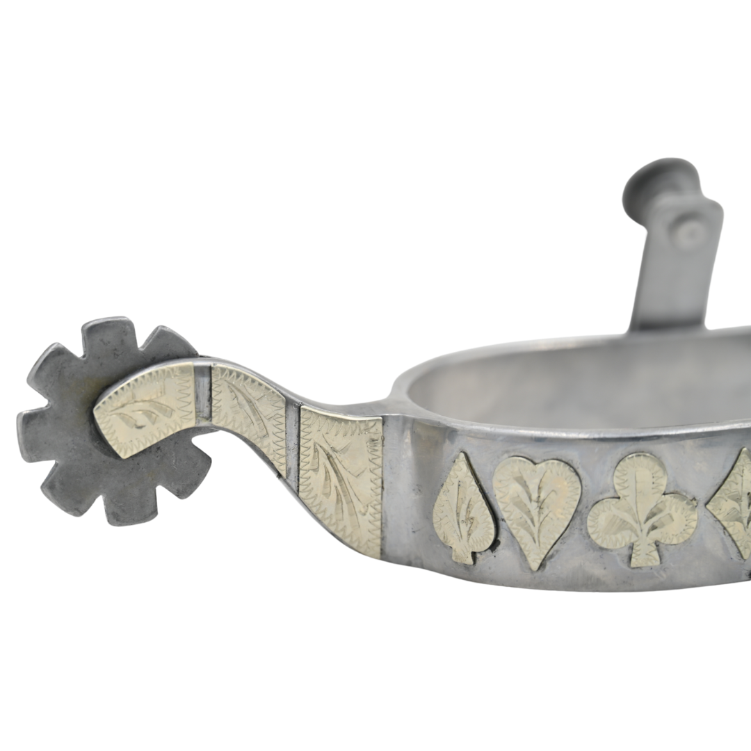 Tough 1 Sweet Iron Spurs with Poker Suits Design
