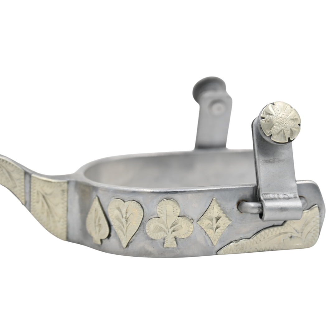 Tough 1 Sweet Iron Spurs with Poker Suits Design