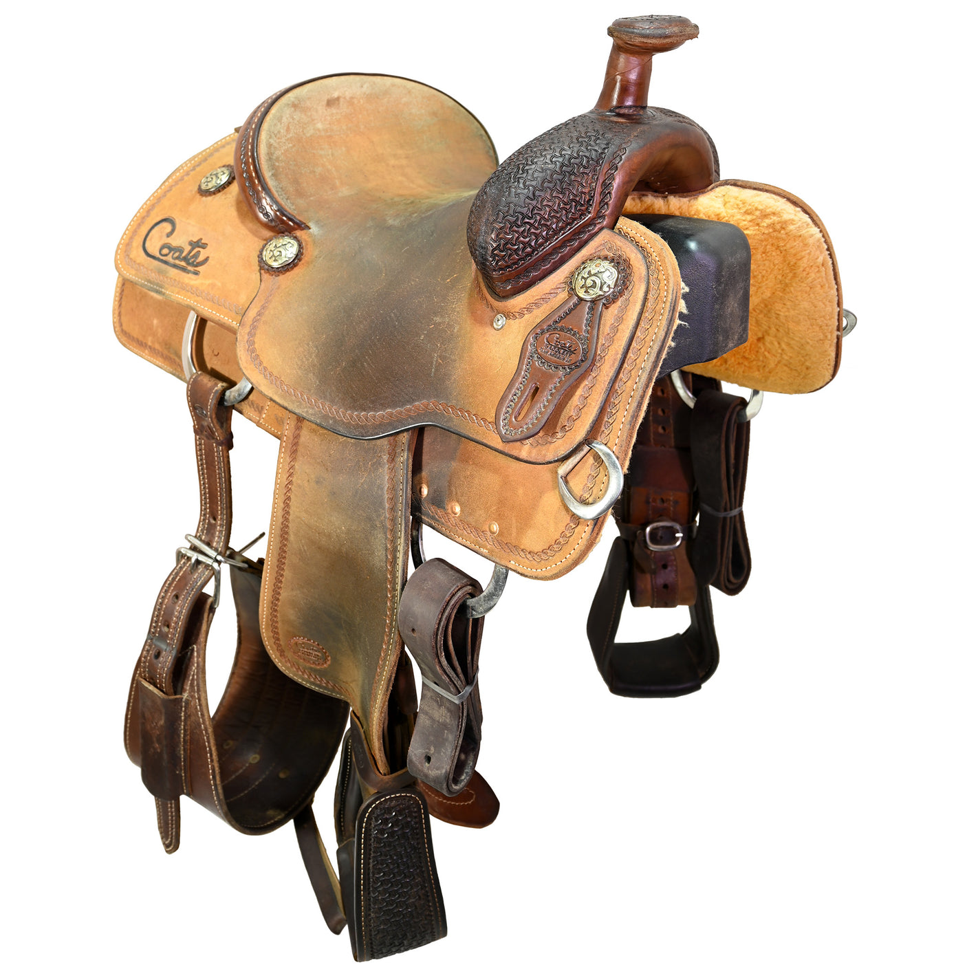 Used 13.5" Coats Team Roping Saddle