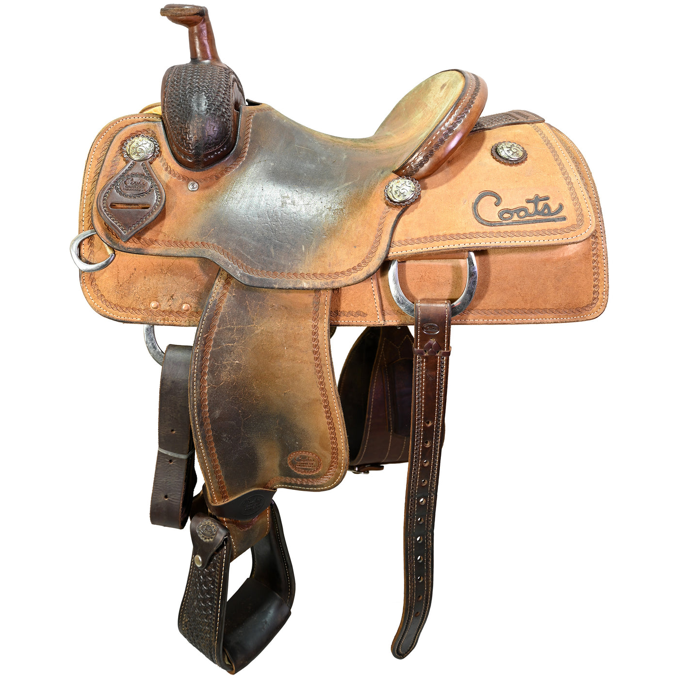Used 13.5" Coats Team Roping Saddle