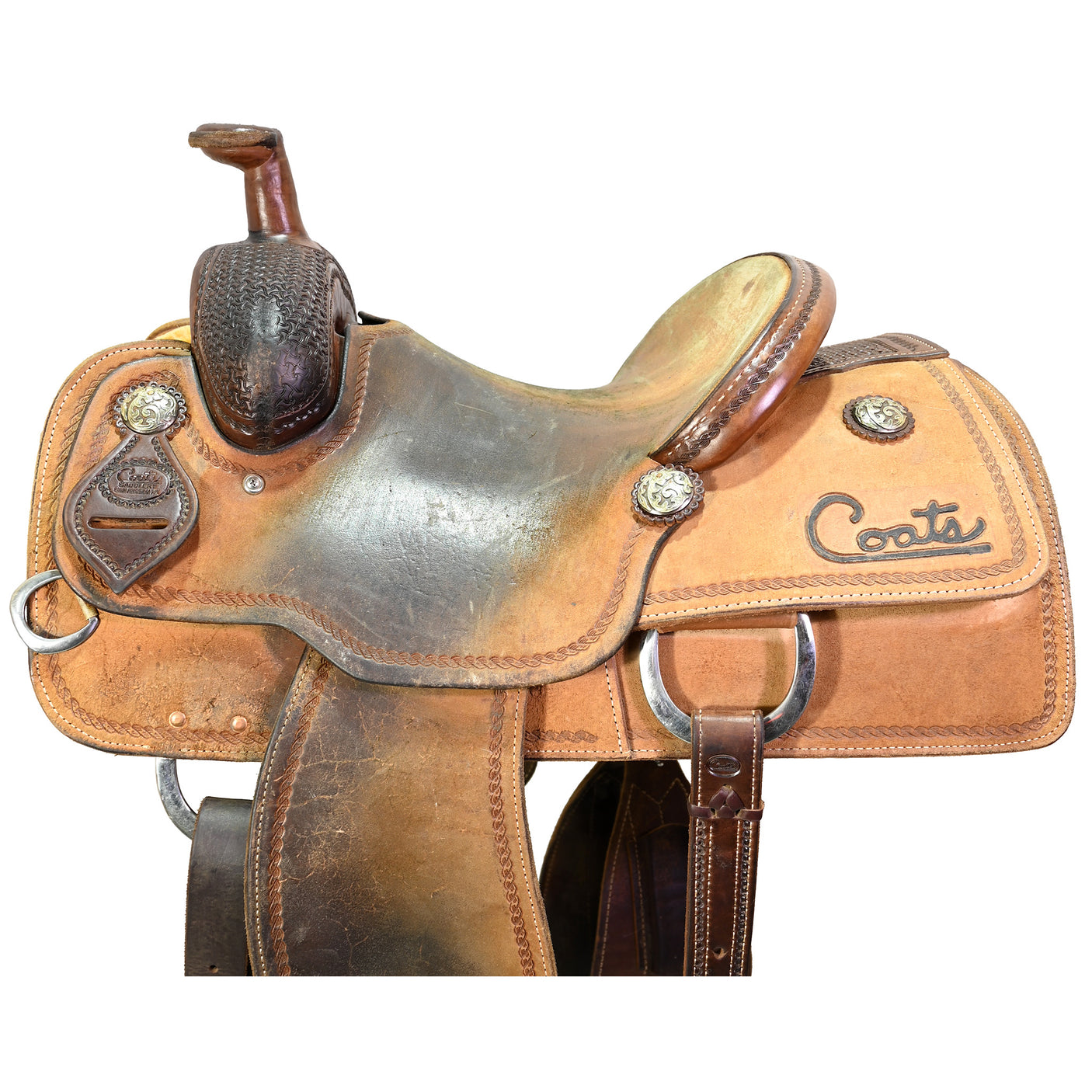 Used 13.5" Coats Team Roping Saddle