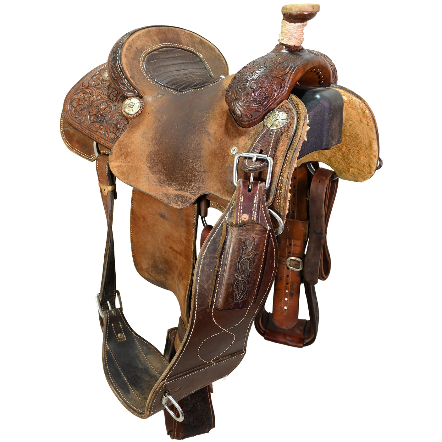 Used 14" Trent Ward Platinum Team Roping Saddle