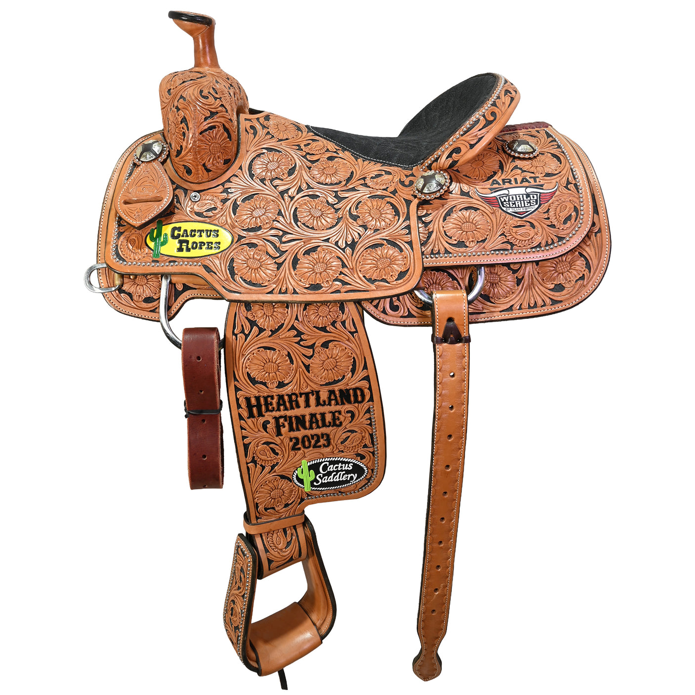 New! 15" Cactus Trophy Team Roping Saddle