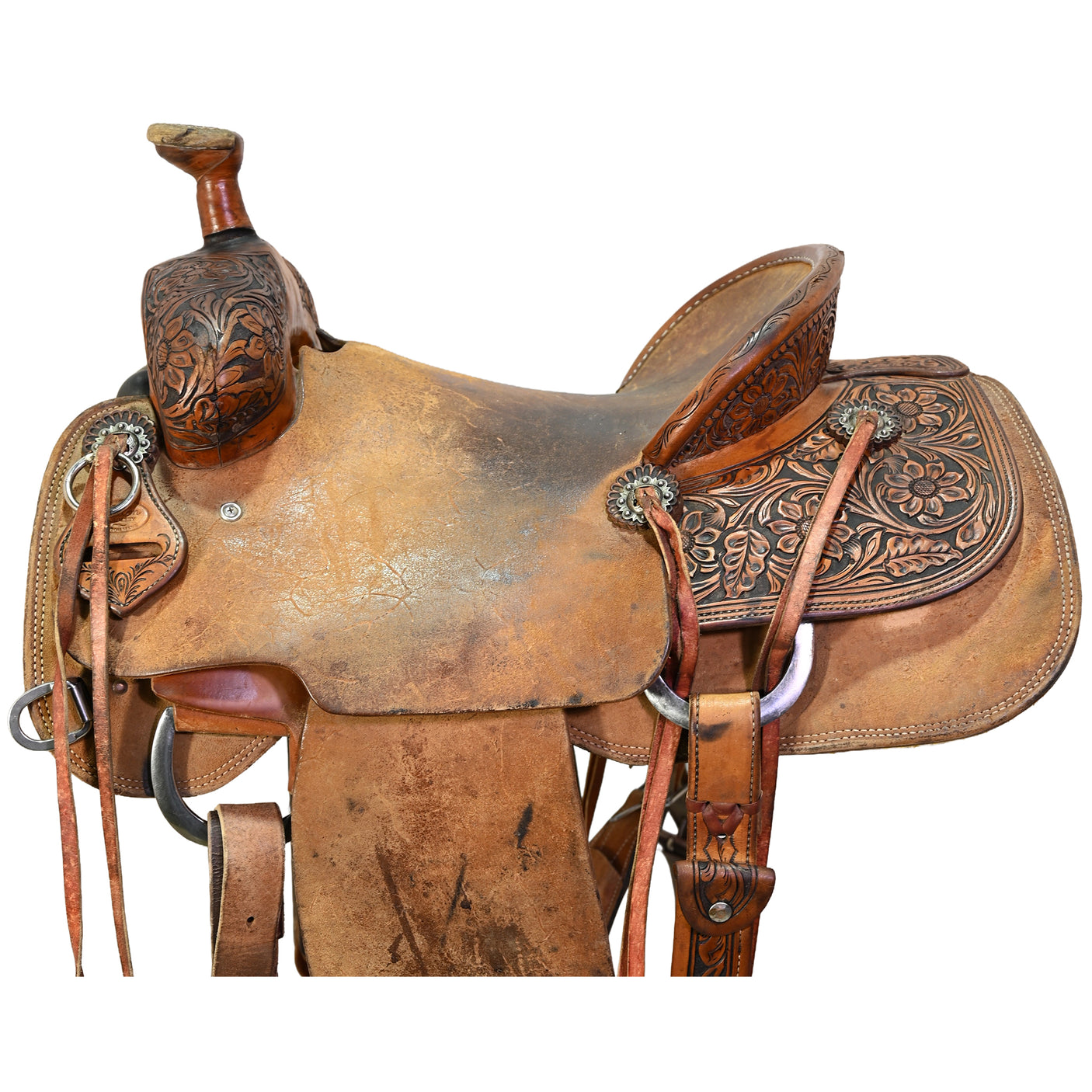 Used 15" Slaton Ranch Roping Saddle
