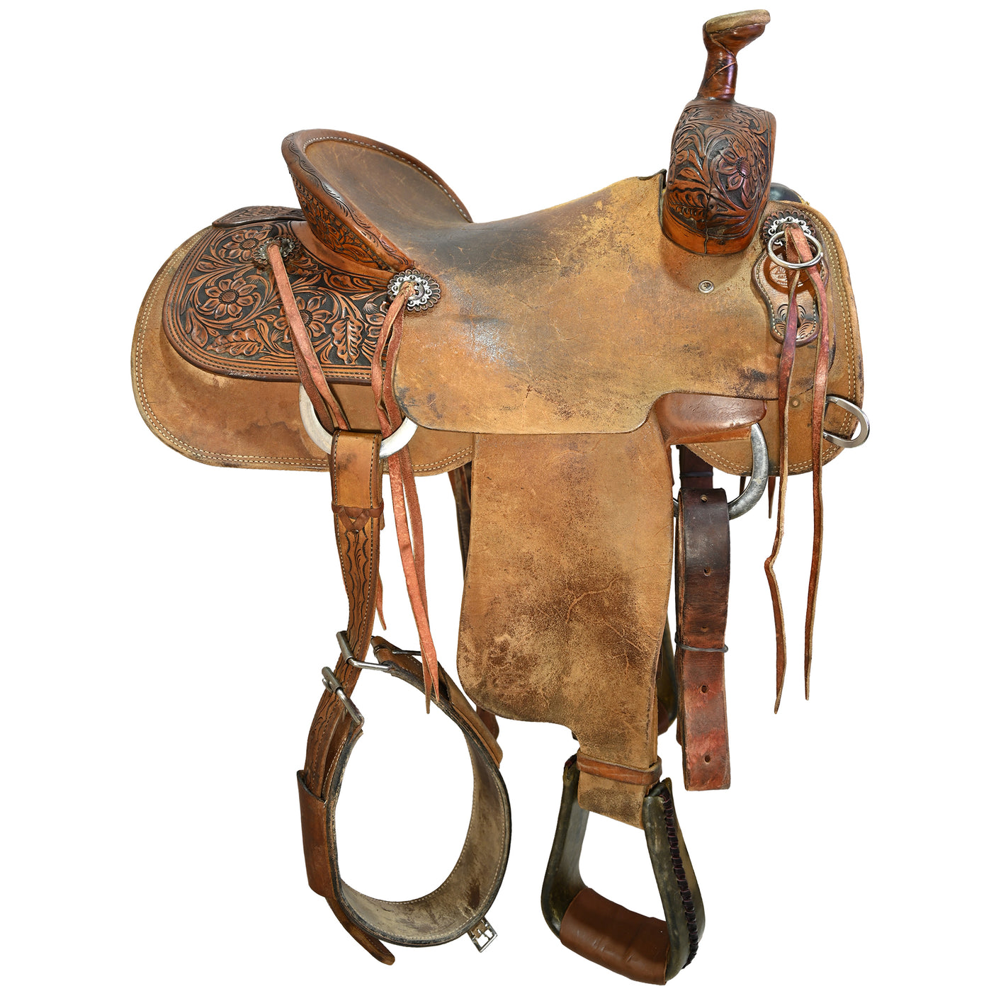 Used 15" Slaton Ranch Roping Saddle