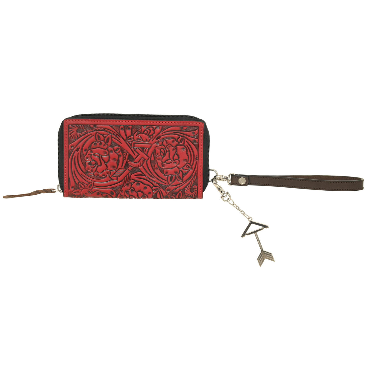 Rafter T Ranch Co. Red Tooled Ladies Wallet with Wrist Strap