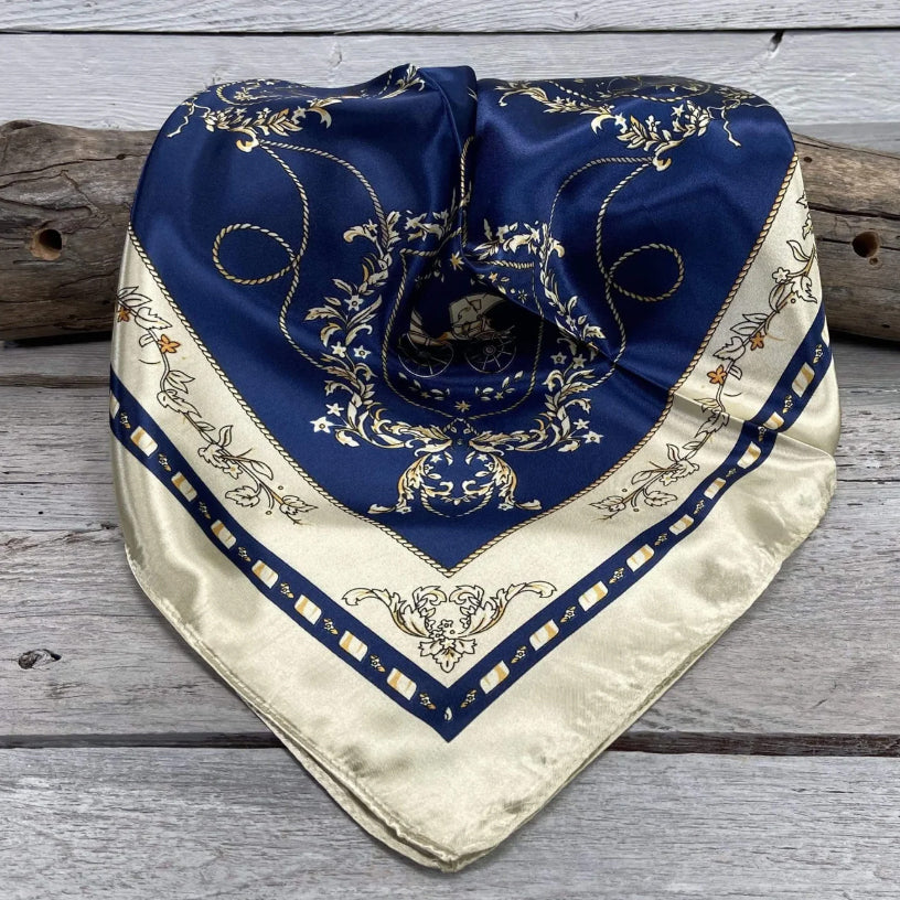 Rodeo Drive 35"x35" Blue Carriage Wild Rag