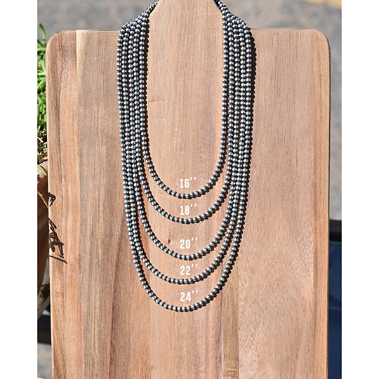 The Mason Lee Graduated 4mm Navajo Pearl Necklace 16"