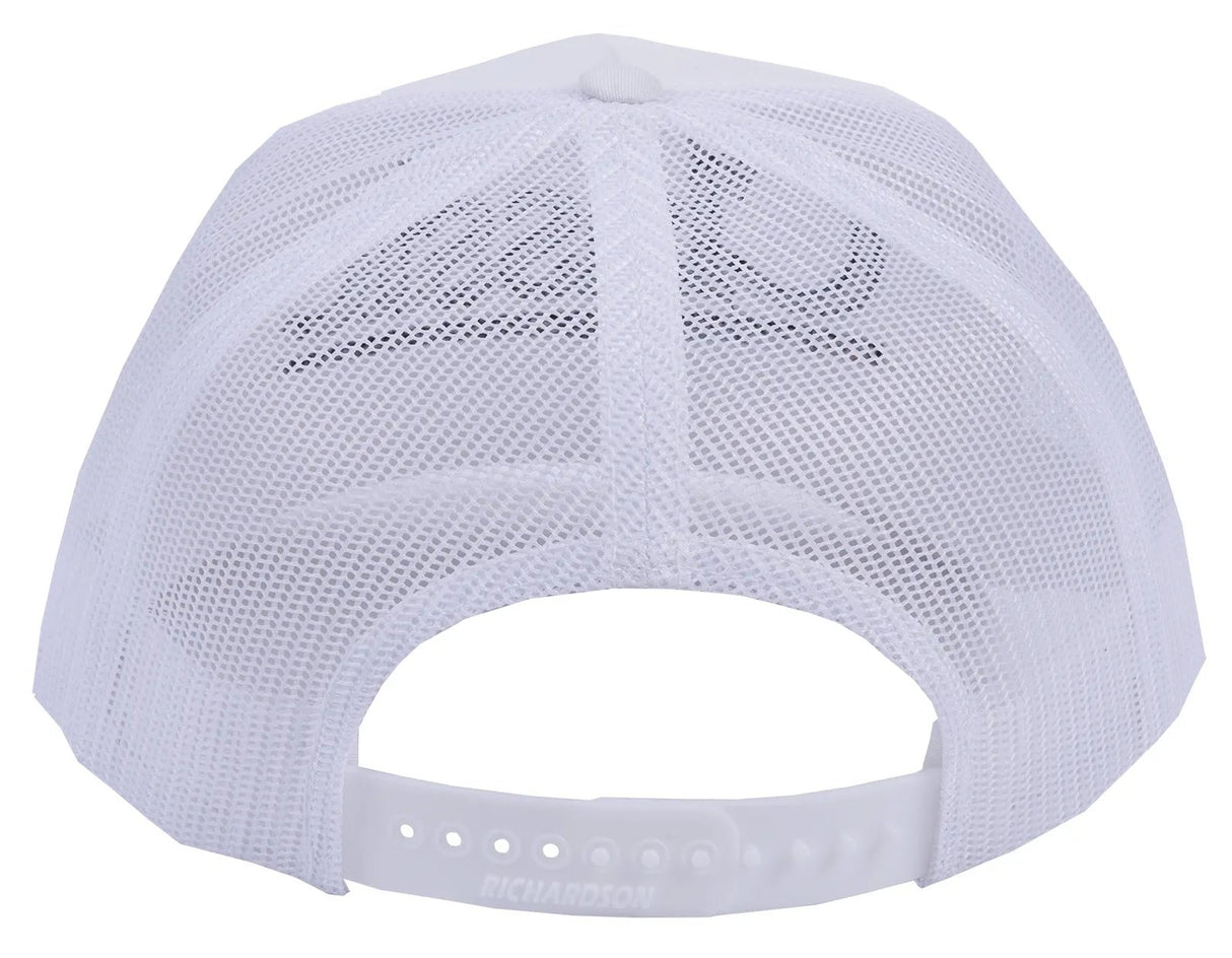Classic Ropes White Mesh Snapback Cap with Navy Embroidered Logo
