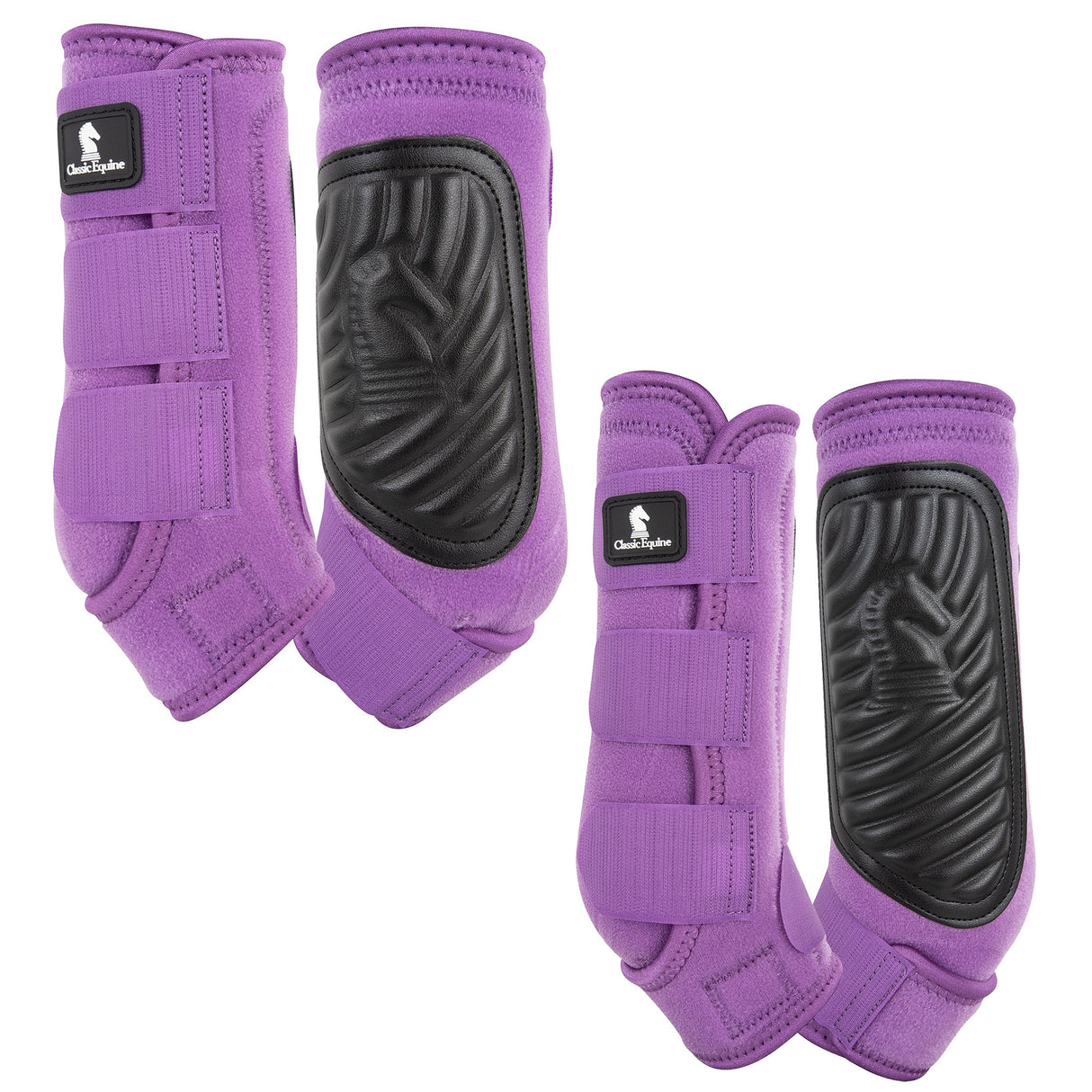 Classic Equine Classic Fit Front and Hind Boot Combo Pack- Violet Purple