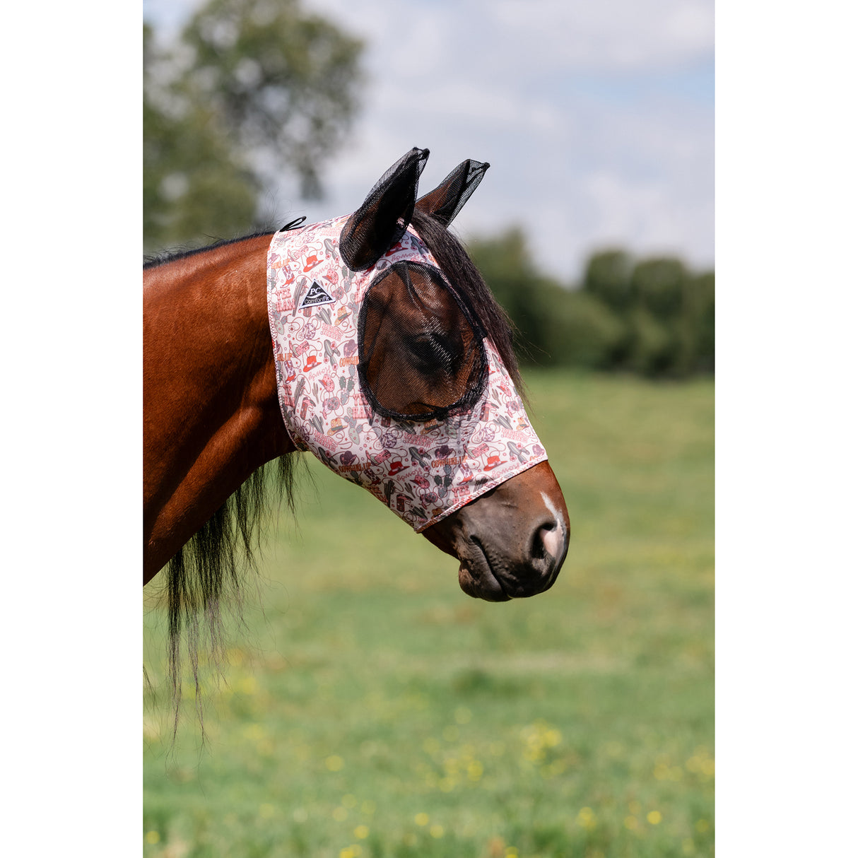 Professional's Choice Comfort Fit Lycra Fly Mask- Cowgirl