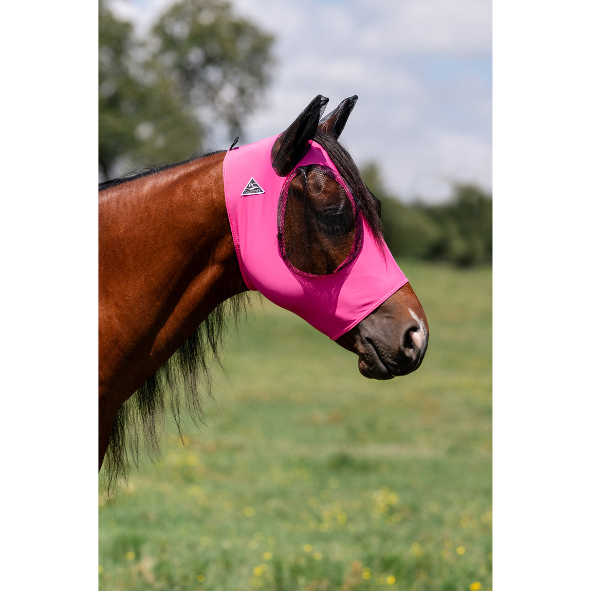 Professional's Choice Comfort Fit Lycra Fly Mask- Pink