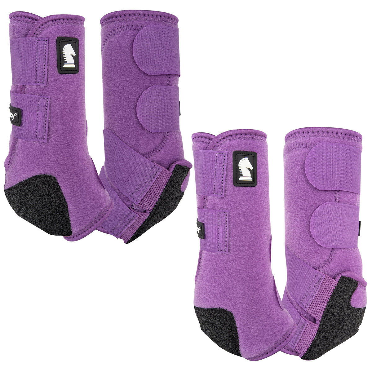 Classic Equine Classic Fit Front and Hind Boot Combo Pack- Black