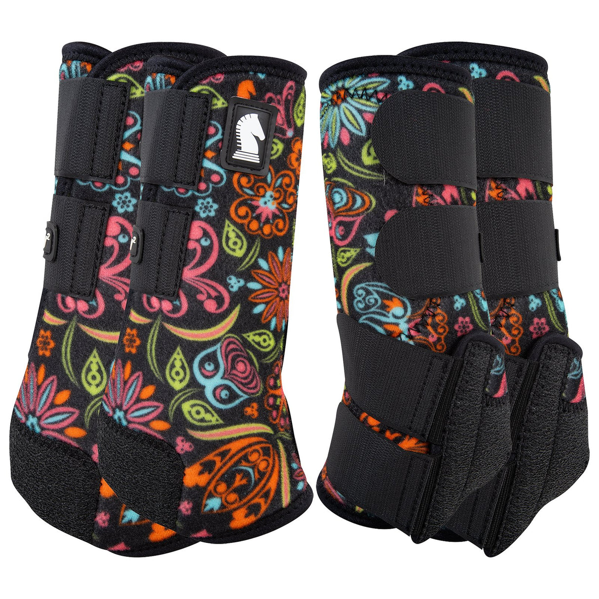 Classic Equine Legacy2 4-Pack Protective Boots- Neon Flower