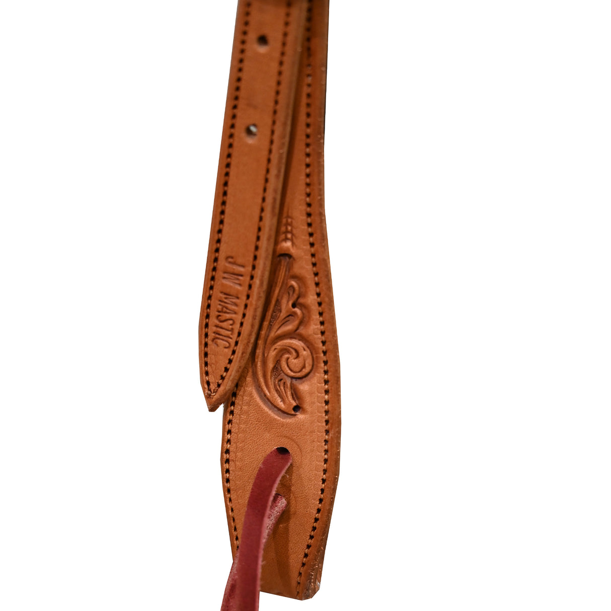 Coolhorse Leather Floral Tooled Slot Ear Headstall with Copper Sinclair Buckle
