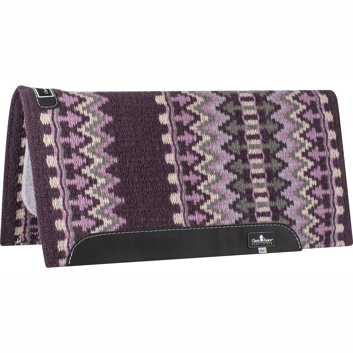 Classic Equine 1" 32"X34" Wool Top Saddle Pad- Mulberry/Lavender