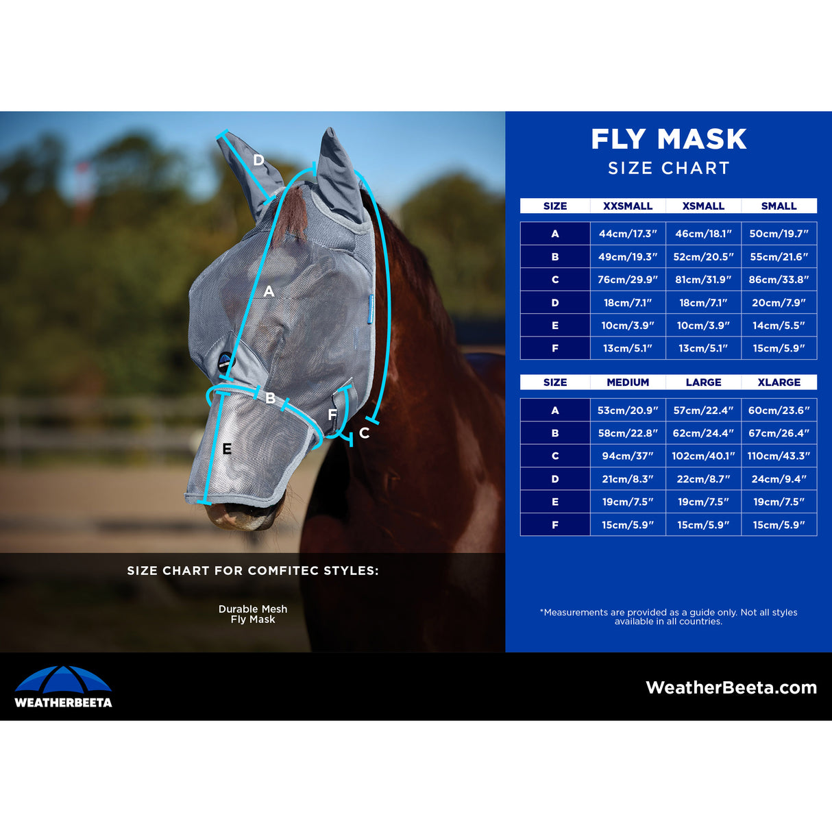 Weatherbeeta ComFiTec Durable Mesh Fly Mask w/ Ears