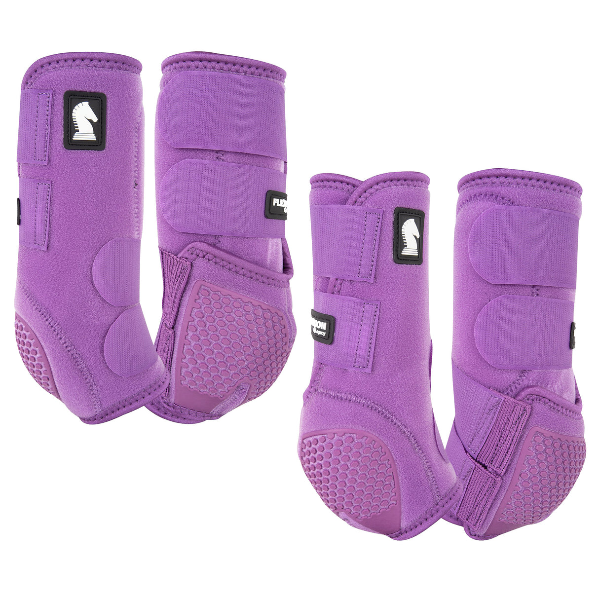 Classic Equine Flexion by Legacy Front and Hind Boots Combo Pack- Violet Purple