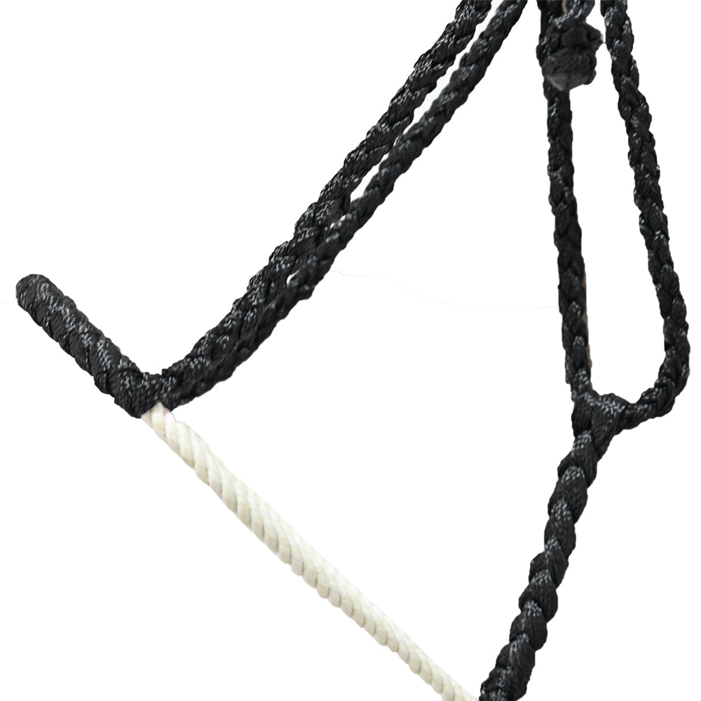 Classic Equine Rope Nose Halter with Lead- Black