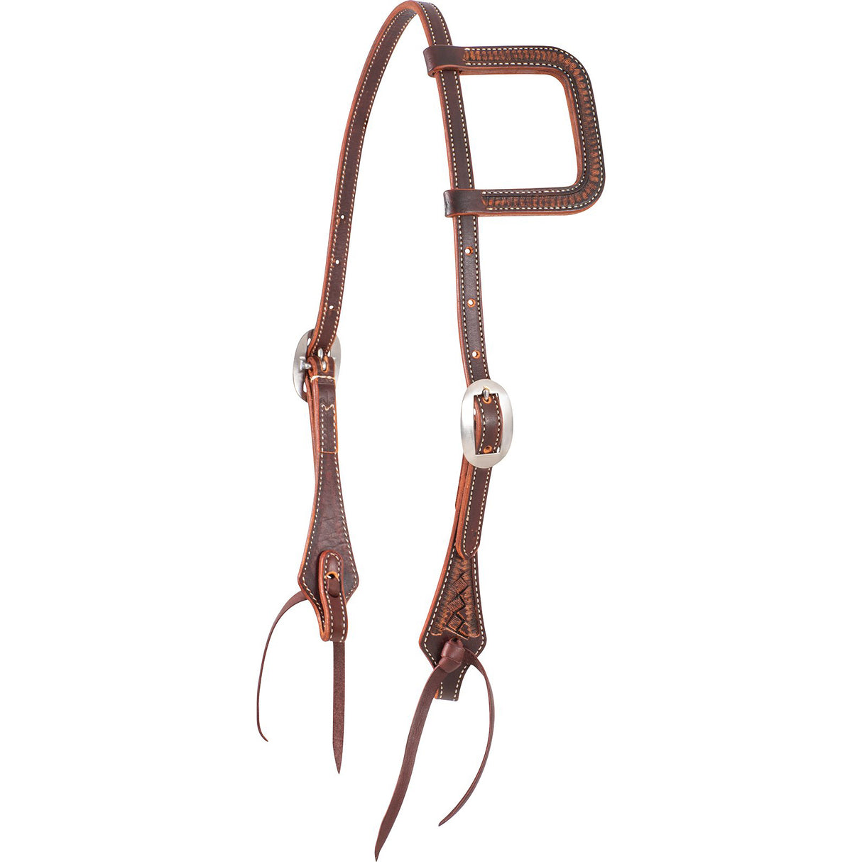 Martin Saddlery Weathered Antique Basket Stamped Slip Ear Headstall