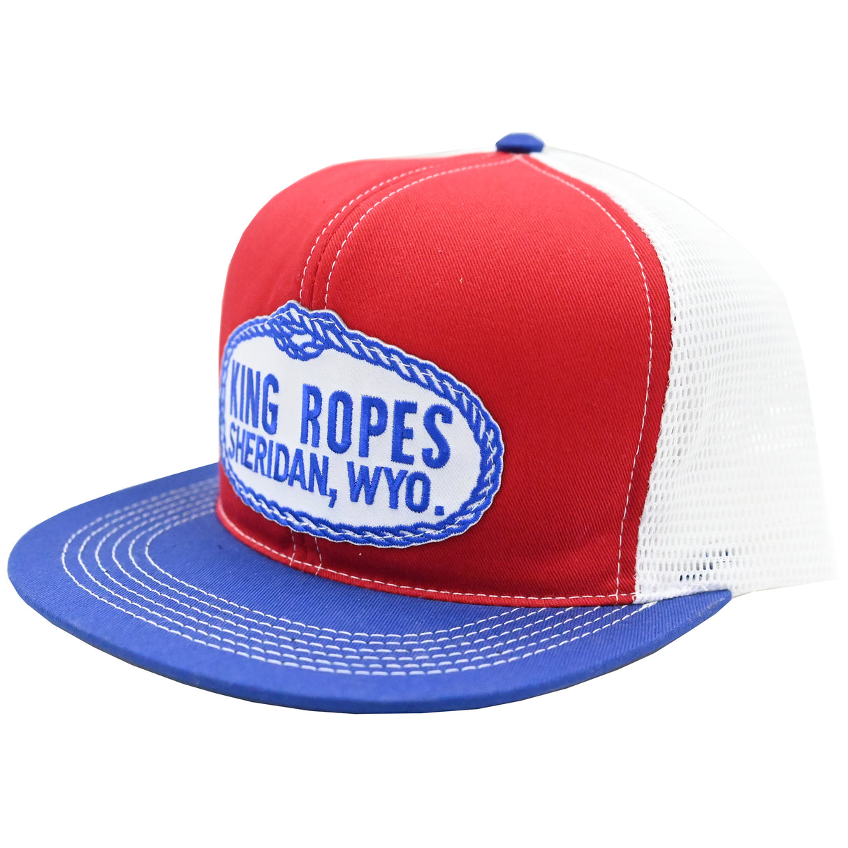 King Ropes Red White and Blue Mesh Trucker Cap