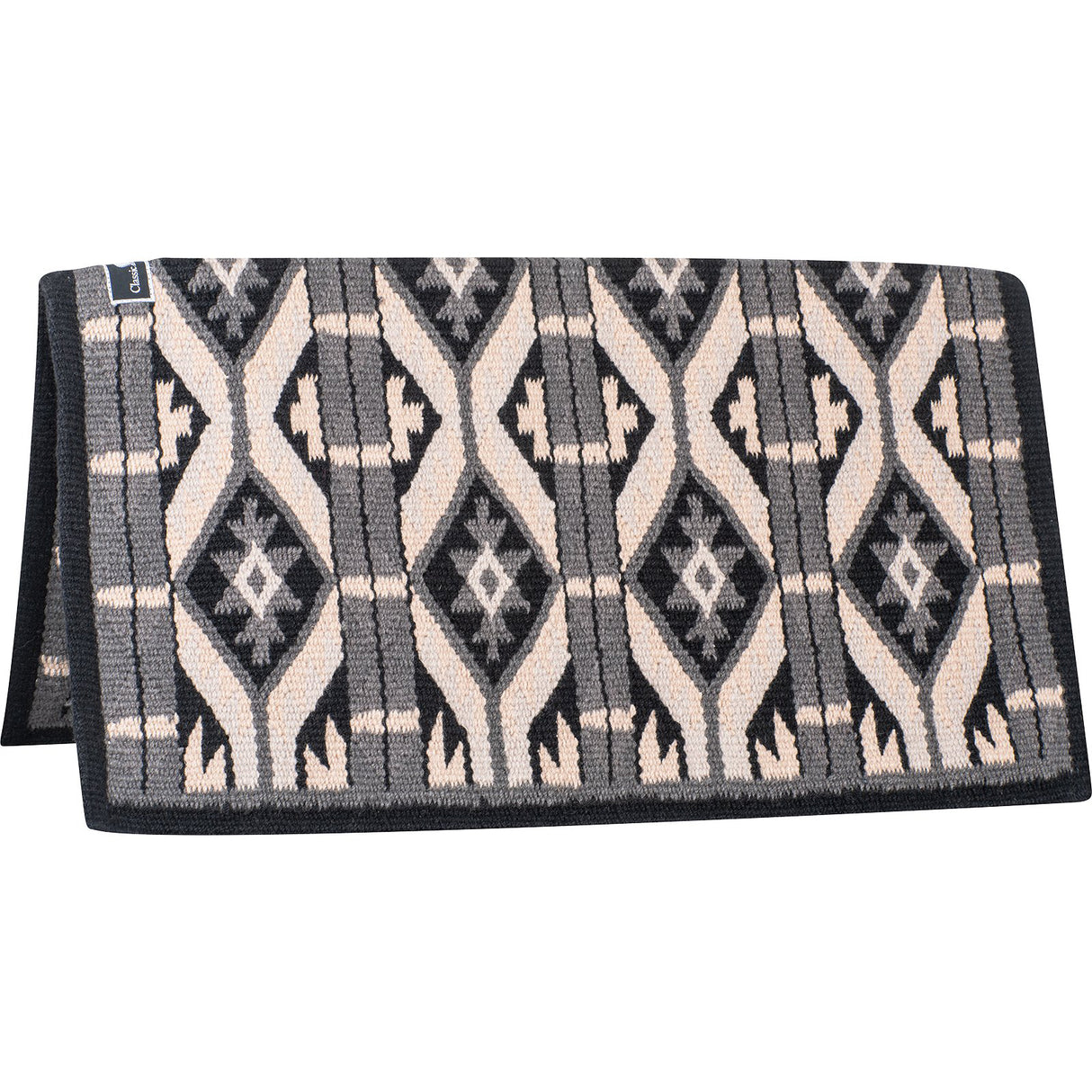 Classic Equine 34"X38" 100% Wool Show Blanket- Black/Charcoal