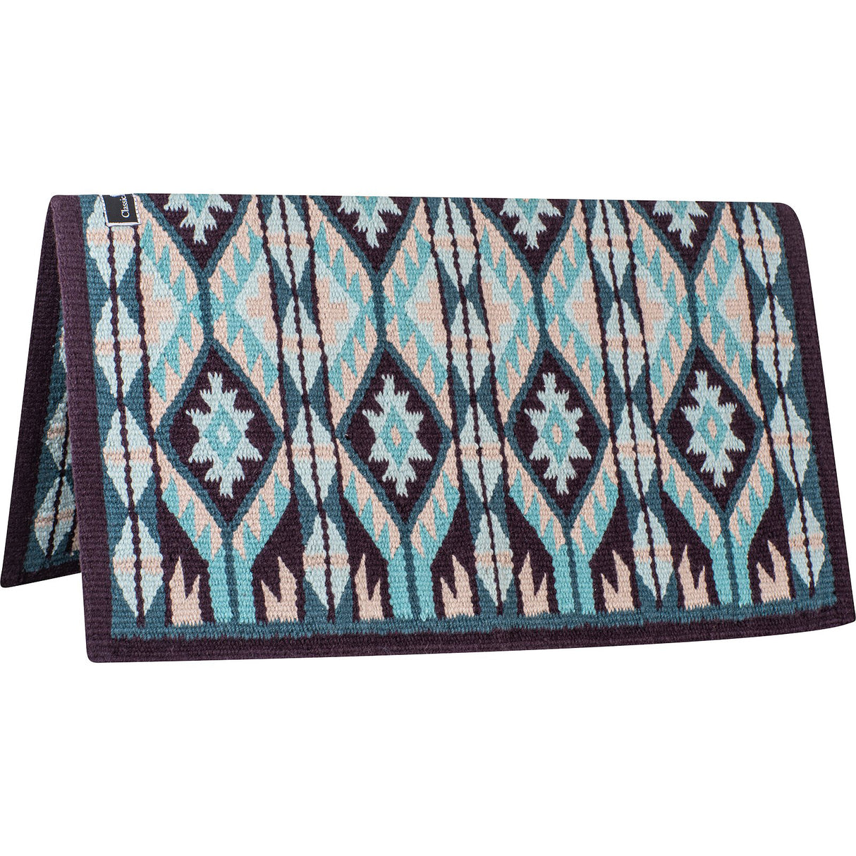 Classic Equine 34"X38" 100% Wool Show Blanket- Mulberry/Peacock