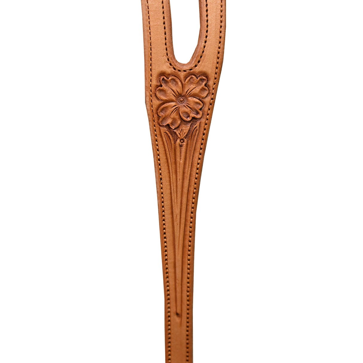 Coolhorse Leather Floral Tooled Slot Ear Headstall with Silver Sinclair Buckle