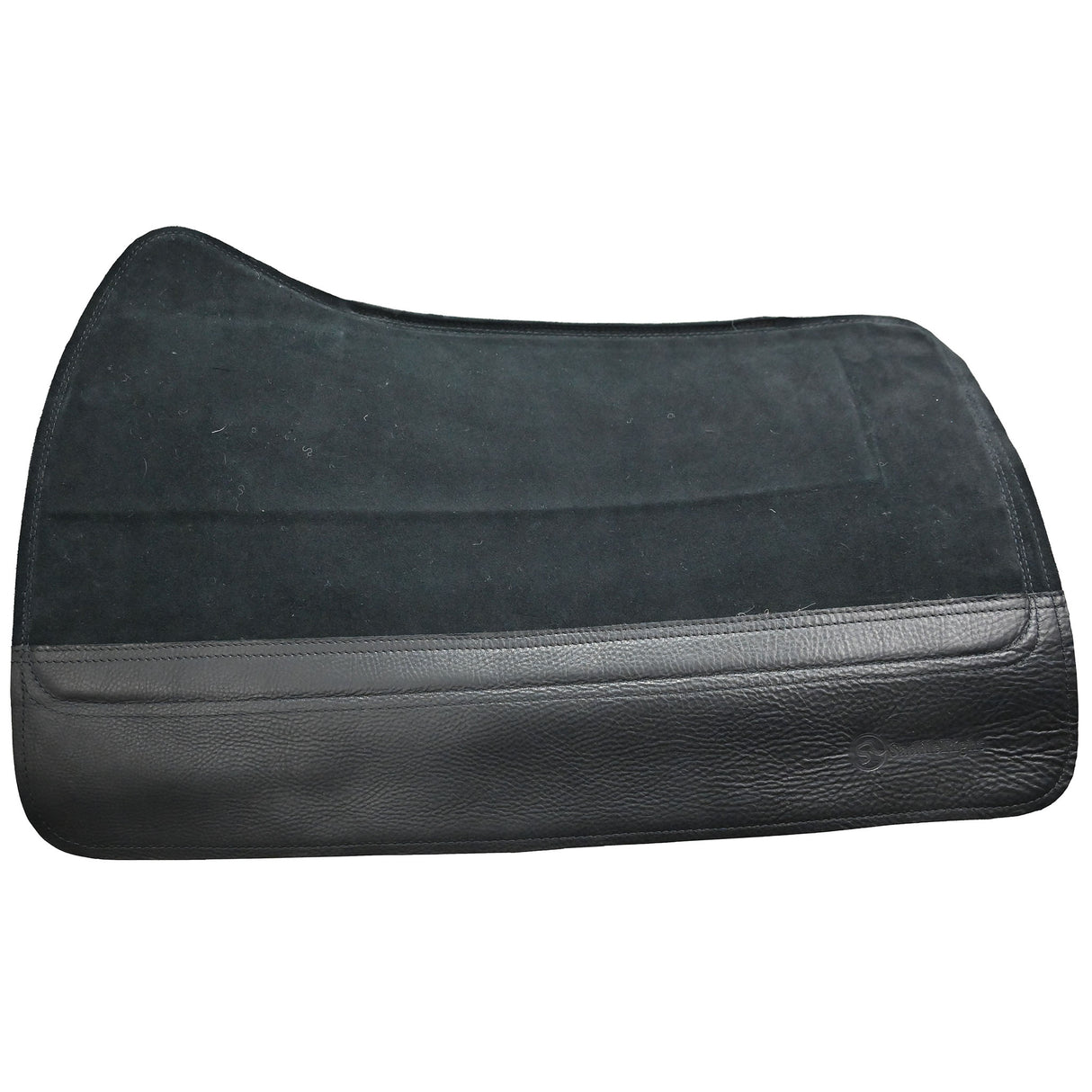 SaddleRight Western Deluxe Black Saddle Pad with Black Wear Leathers- 28"x32"