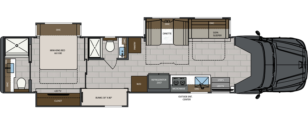 SOLD! 2026 Renegade XL 45' Super C X45BBC Bunk House Model, Freightliner Cascadia 600HP